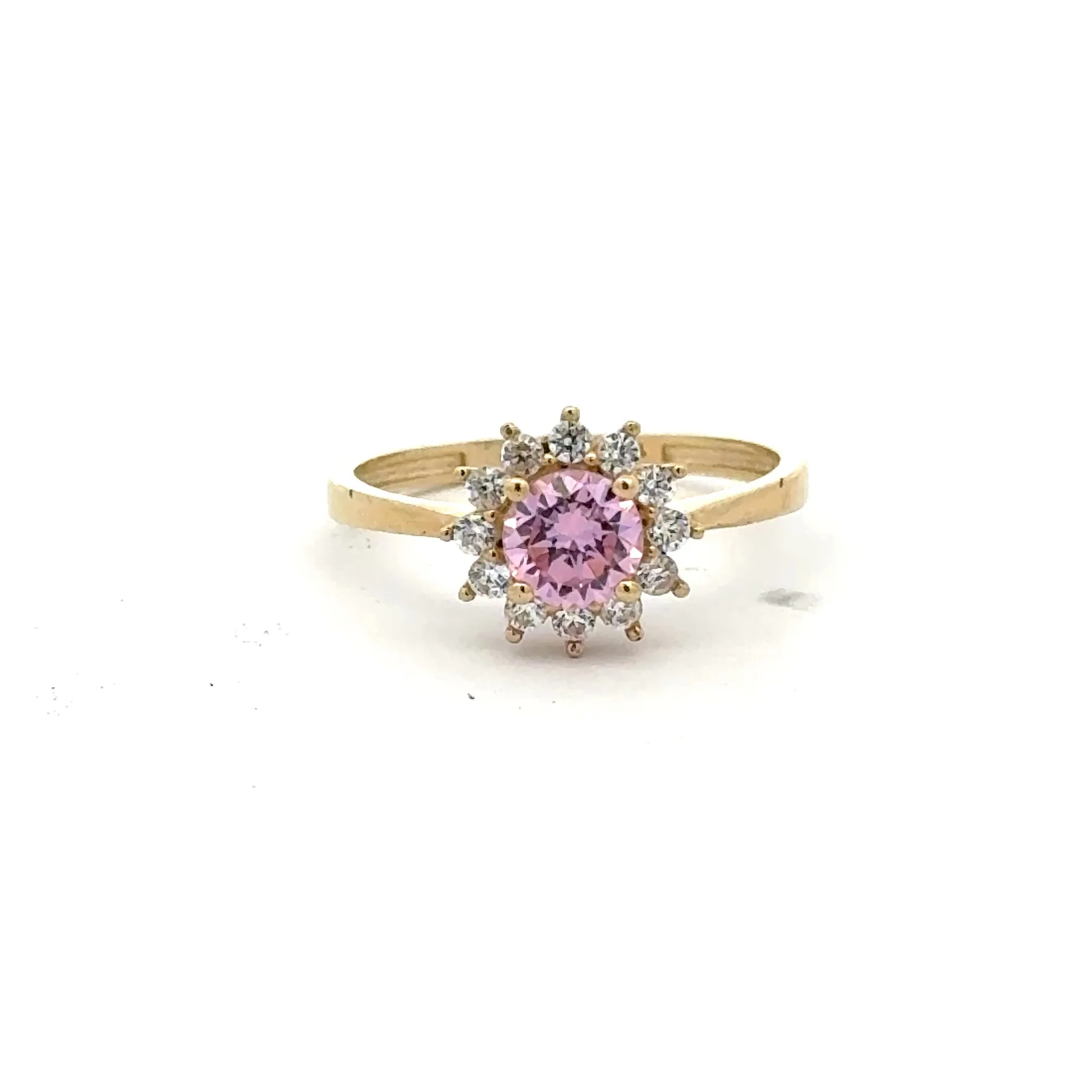 Ring Little Floral Women Rose Round Stone 7 1.5mm 10K