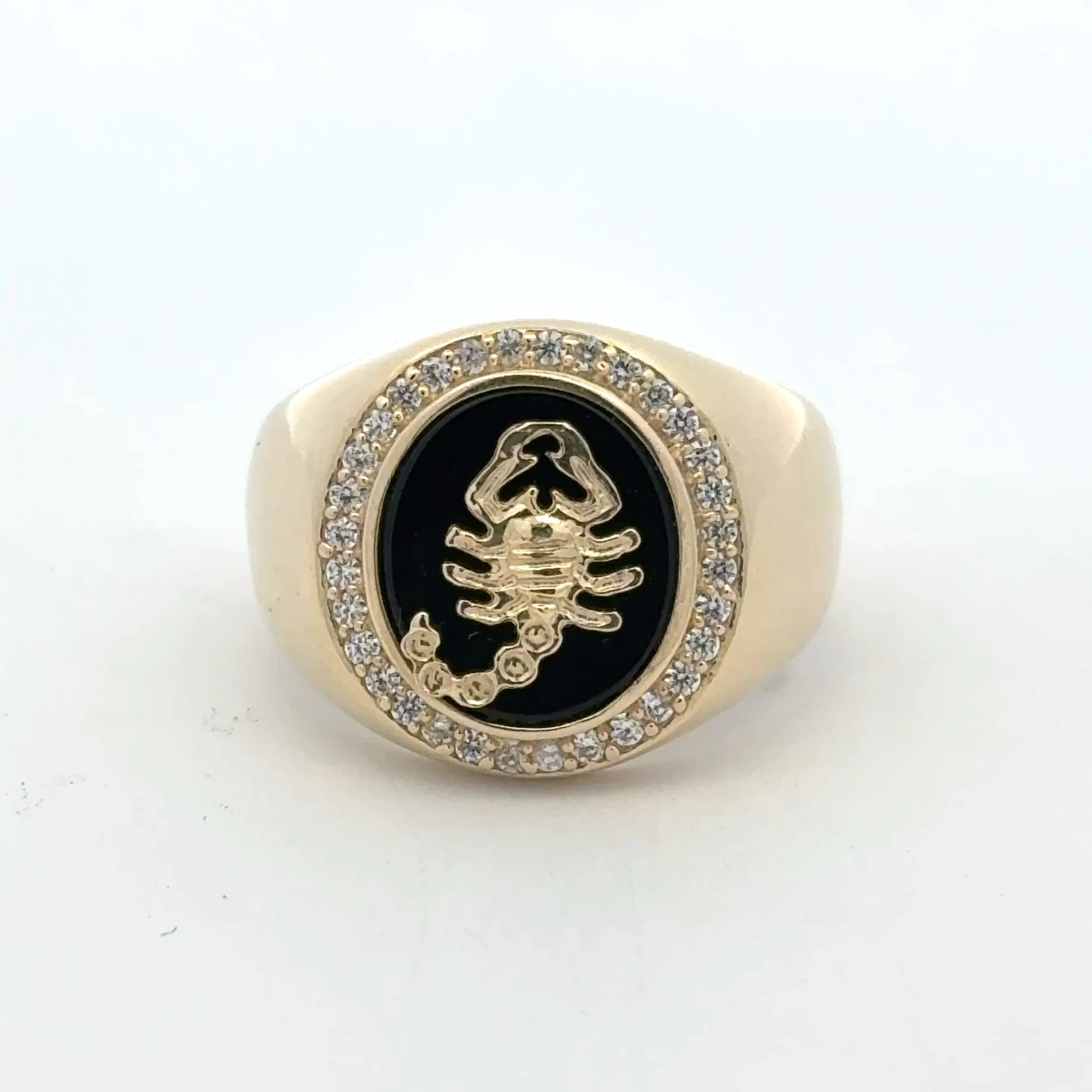 Ring Scorpion on Onyx & CZ 11 5mm 10K
