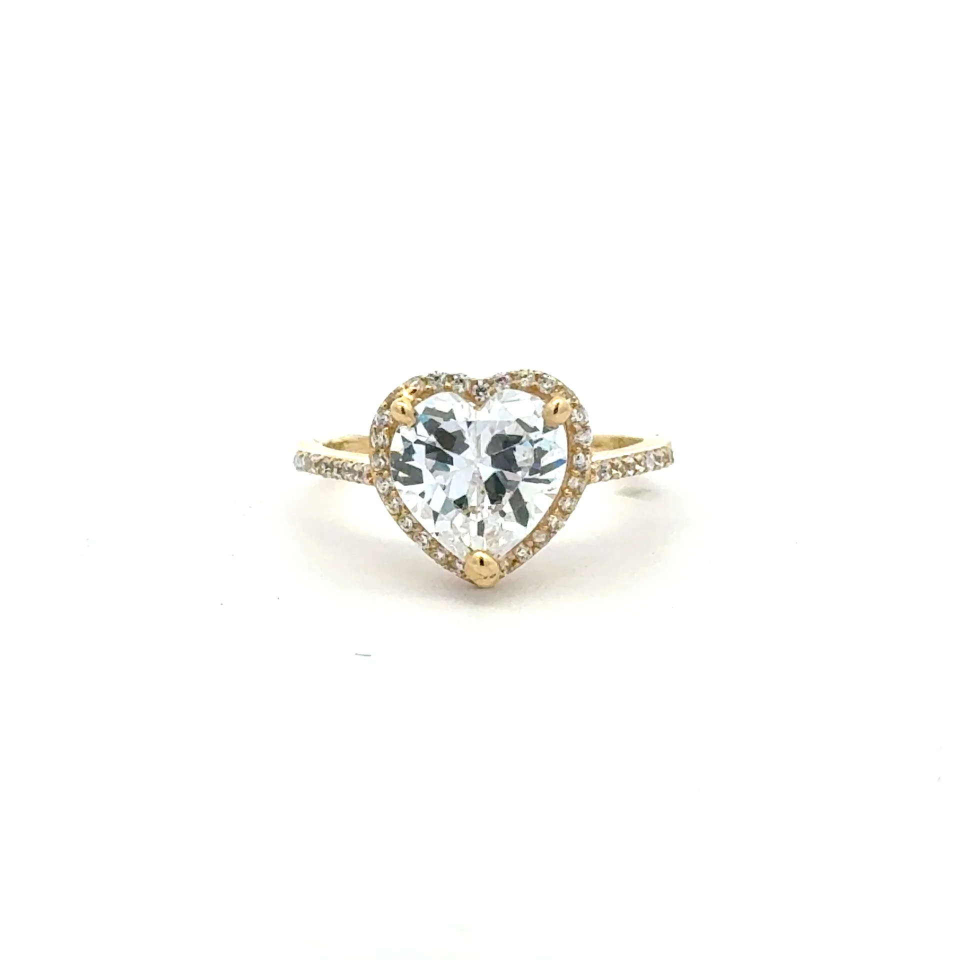 Ring Women Heart Stone and CZ 7 1mm 10K - Image 4