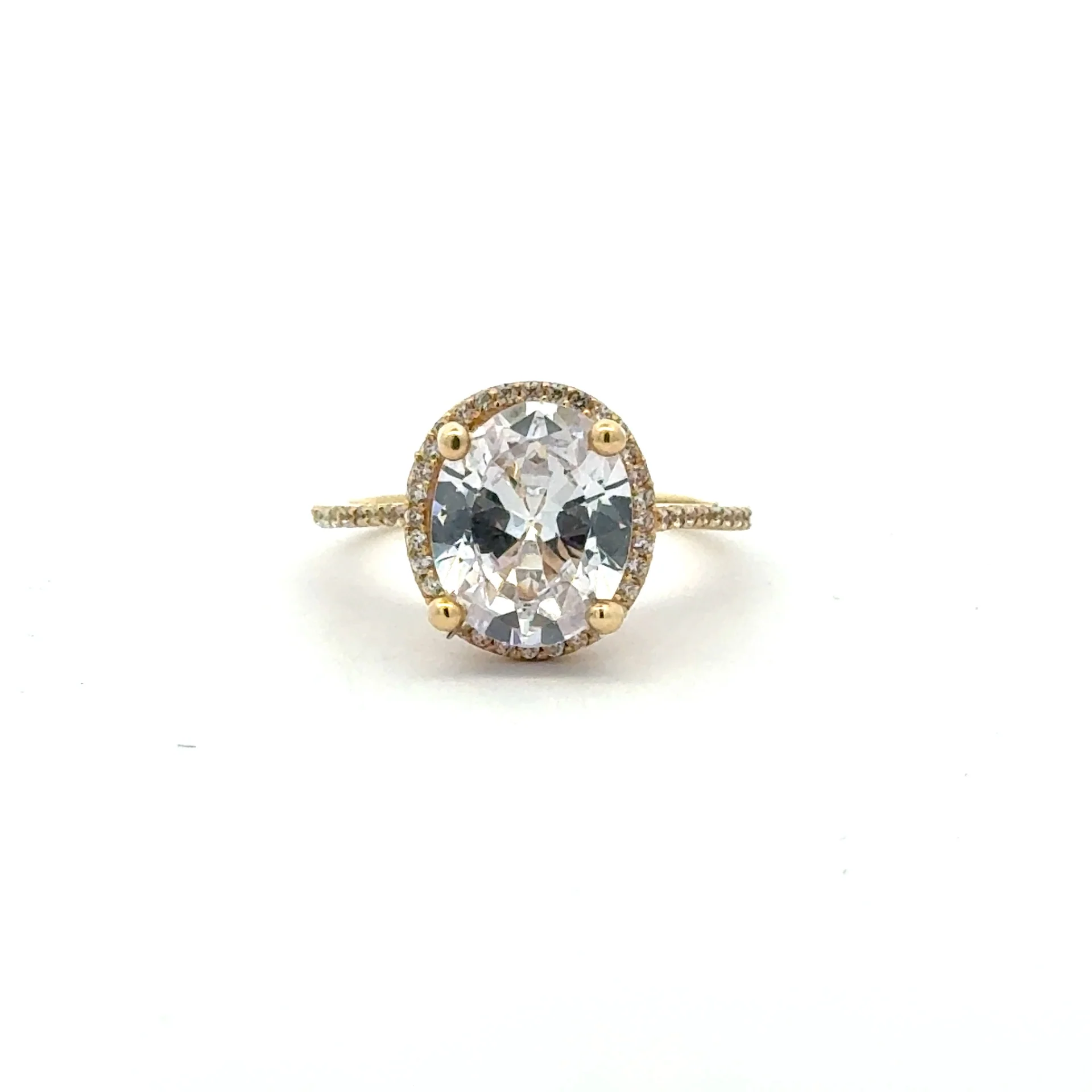 Ring Women Oval Stone and CZ 7 1mm 10K - Image 2