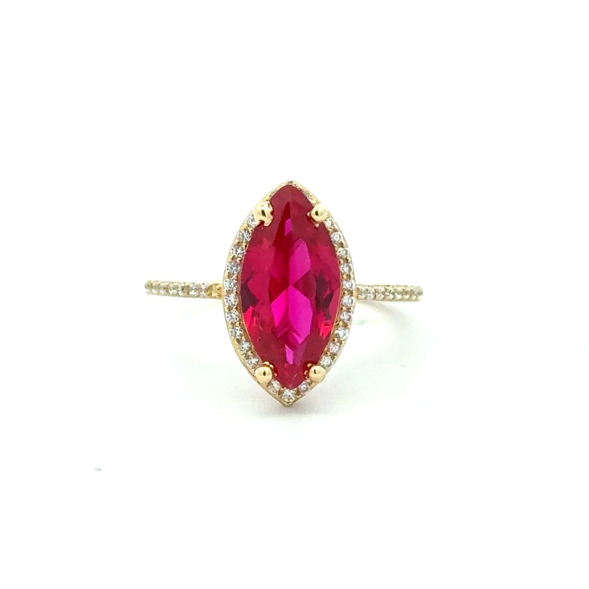 Ring Women Wine Cat Eye Stone and CZ 6.5 1mm 10K - Image 3
