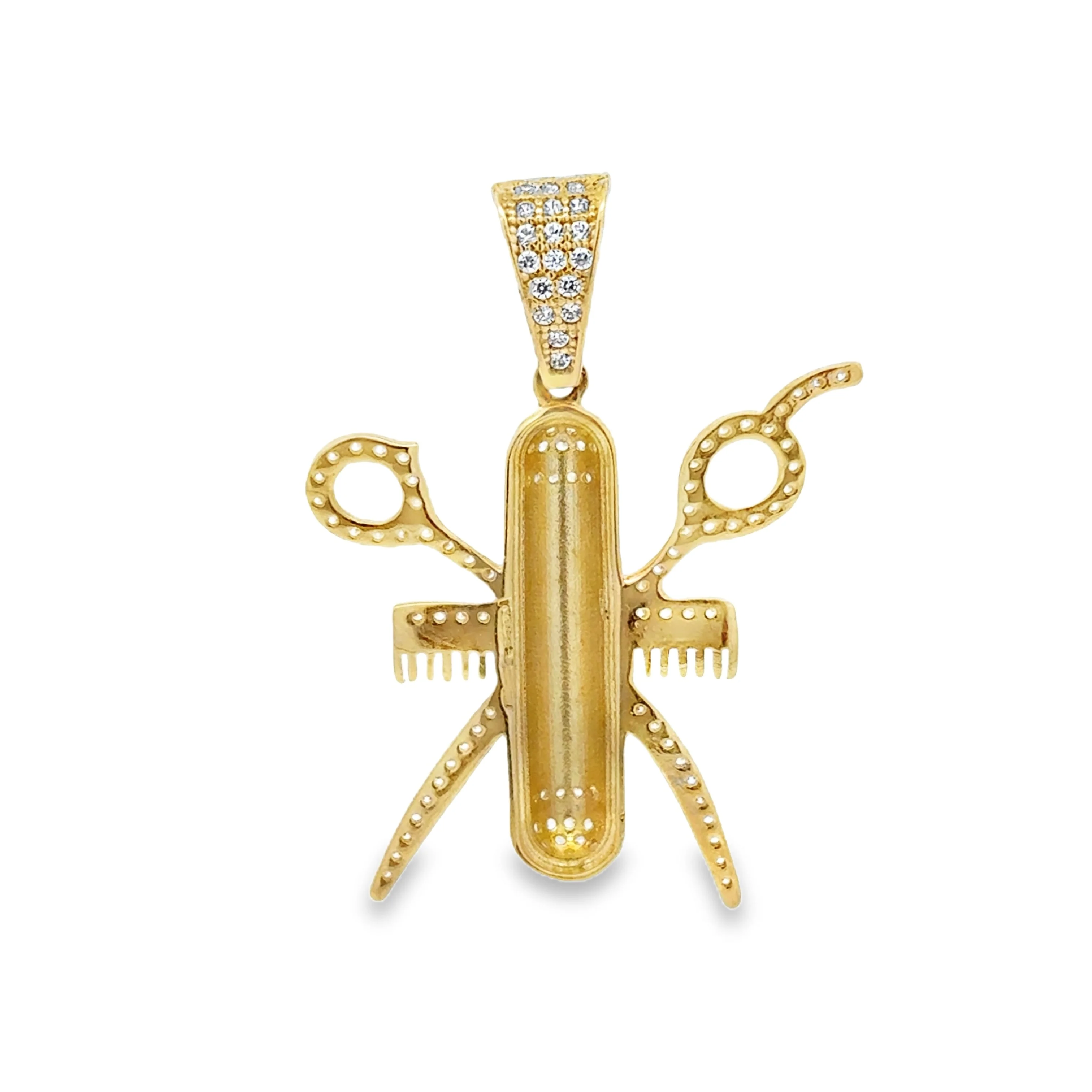 Stylish Barber's Pole Pendant 10k - Image 2