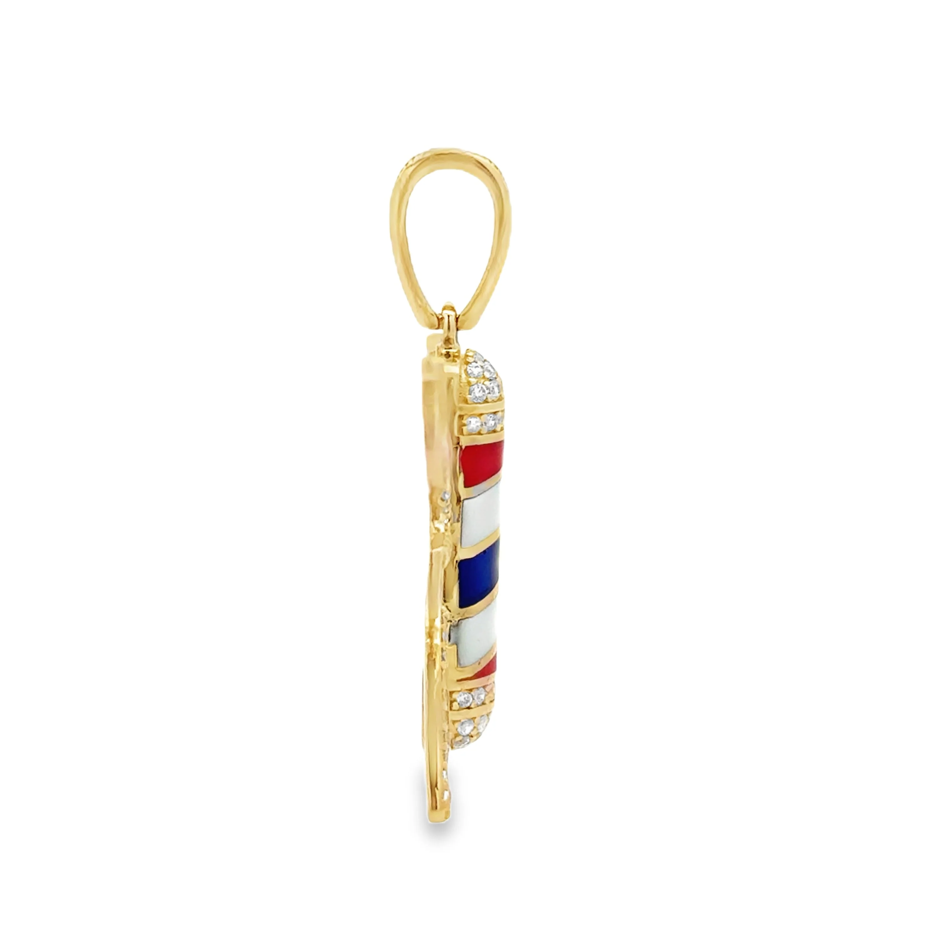 Stylish Barber's Pole Pendant 10k - Image 3