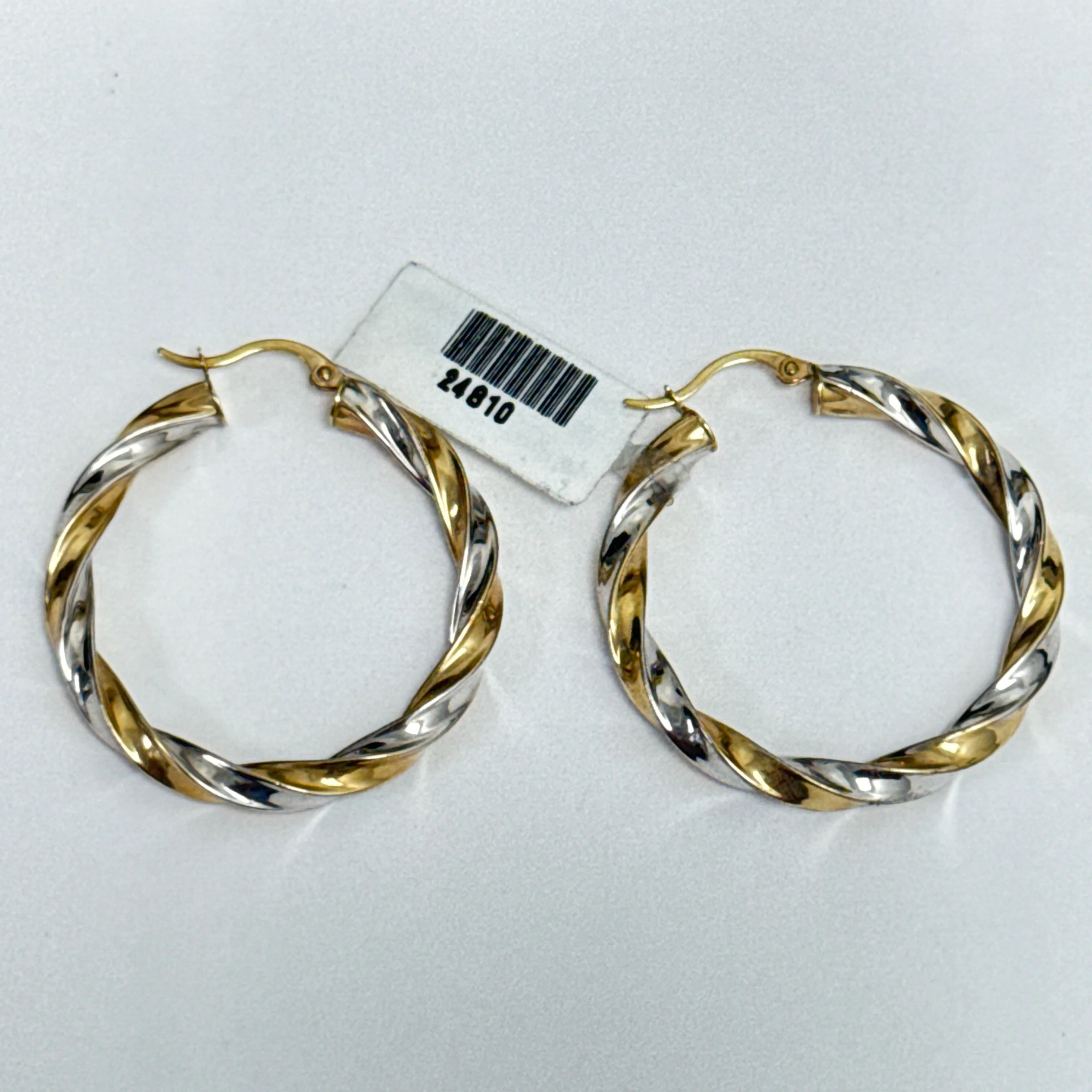 10k Yellow 3 Gold Hoop Earrings